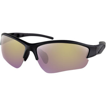 Bobster Rapid Sunglasses Matte Black / purple & yellow mirror lens - Vamoose Gear Eyewear