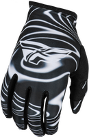 Load image into Gallery viewer, FLY RACING: YOUTH LITE WARPED GLOVES BLACK/WHITE
