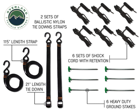 Overland Vehicle Systems 270 Driver Side Awning With Bracket Kit For Mid - High Roofline Vans - Vamoose Gear