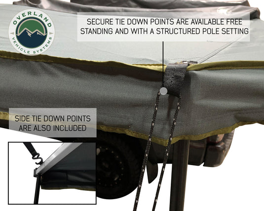 Overland Vehicle Systems 270 Driver Side Awning With Bracket Kit For Mid - High Roofline Vans - Vamoose Gear