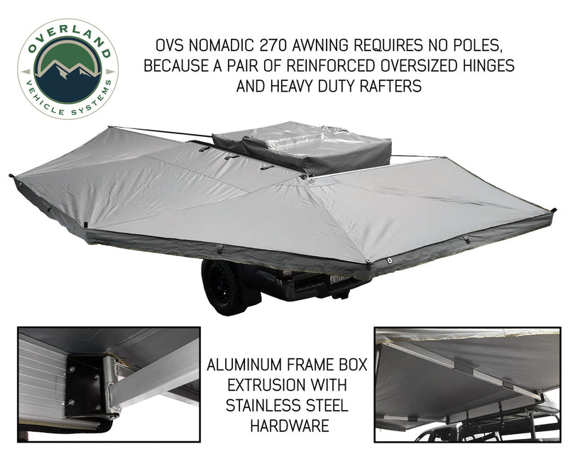 Load image into Gallery viewer, Overland Vehicle Systems 270 Driver Side Awning With Bracket Kit For Mid - High Roofline Vans - Vamoose Gear
