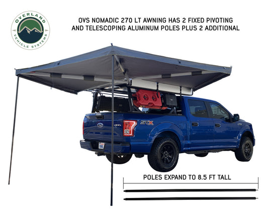 Nomadic 270 LT Awning - Passenger Side 19569907- Dark Gray Cover With Black Cover Universal - Vamoose Gear