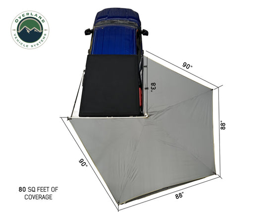 Nomadic 270 LT Awning - Passenger Side 19569907- Dark Gray Cover With Black Cover Universal - Vamoose Gear