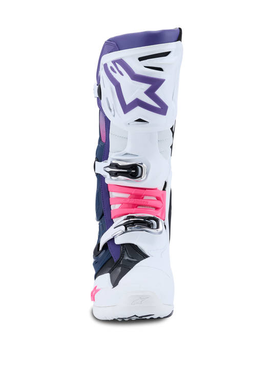 Alpinestars Tech 10 Boots - White / Violet / Navy / Pink Fluo