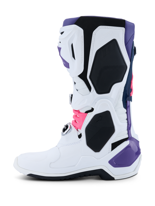 Alpinestars Tech 10 Boots - White / Violet / Navy / Pink Fluo