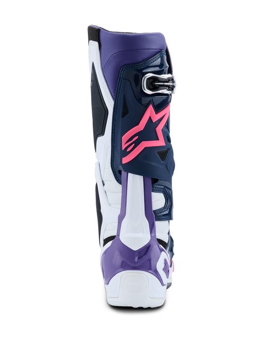 Alpinestars Tech 10 Boots - White / Violet / Navy / Pink Fluo