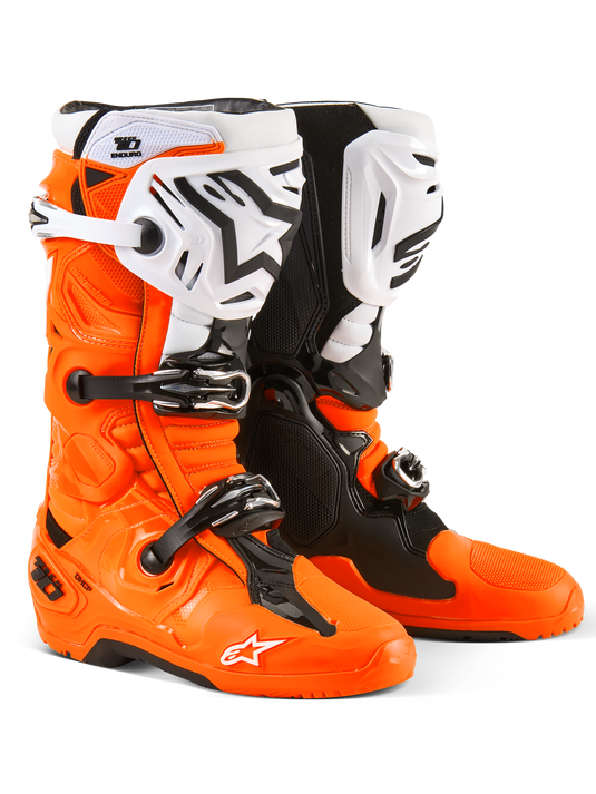Alpinestars Tech 10 Enduro Boots - Orange Fluo / Black / White