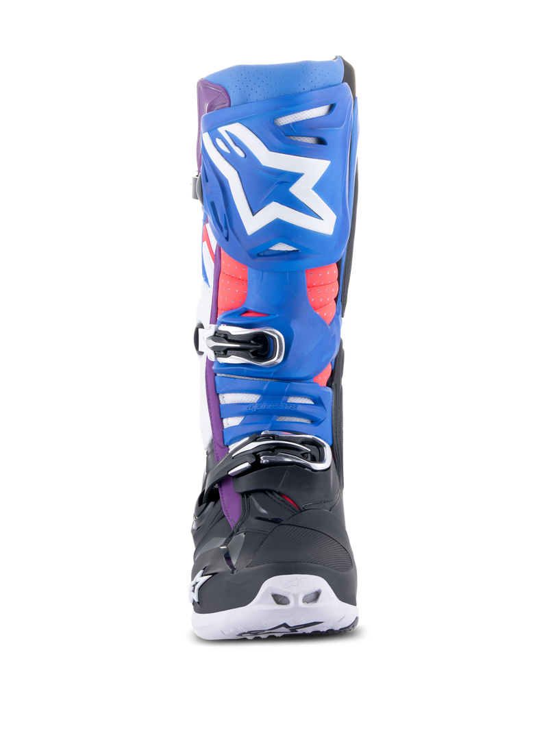 Load image into Gallery viewer, Alpinestars Tech 10 Supervented Boots - Black / Enamel Blue / Purple / White
