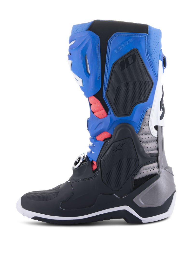 Load image into Gallery viewer, Alpinestars Tech 10 Supervented Boots - Black / Enamel Blue / Purple / White

