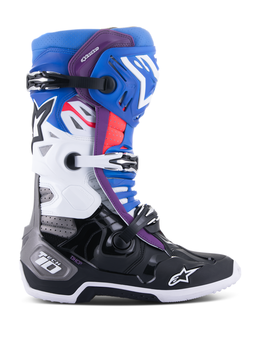 Alpinestars Tech 10 Supervented Boots - Black / Enamel Blue / Purple / White