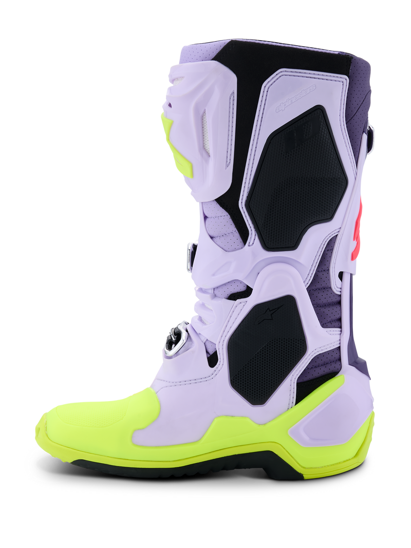 Load image into Gallery viewer, Alpinestars Tech 10 Supervented Boots - Purple / Yellow Fluo / Diva Pink
