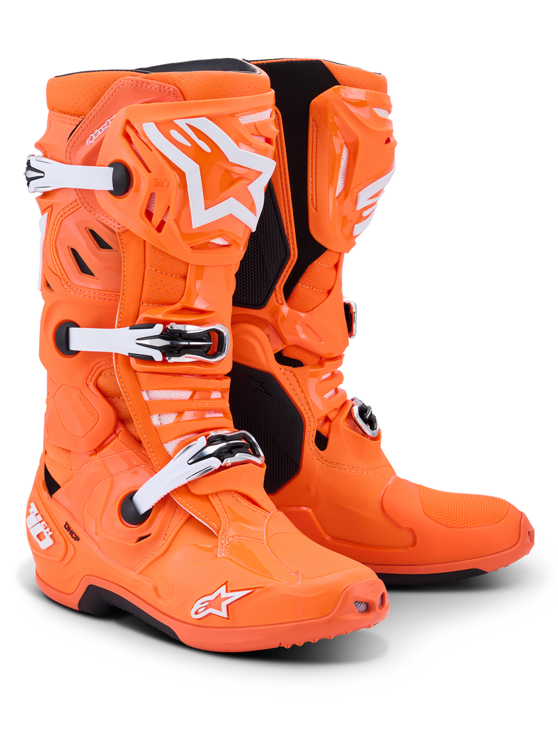 Load image into Gallery viewer, Alpinestars Tech 10 Supervented Boots - Orange Fluo / Black / White

