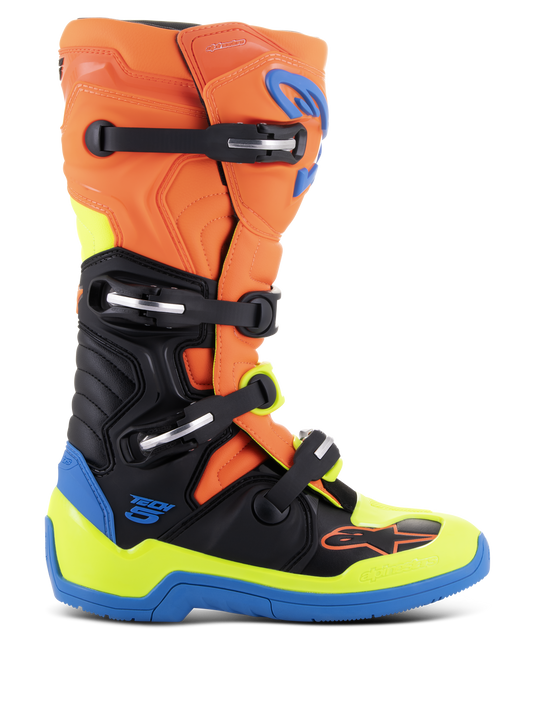 Alpinestars Tech 5 - Offroad Motocross Boots - Vamoose Gear Powersports Footwear 7 / Orange Fluo / Blue / Yellow Fluo