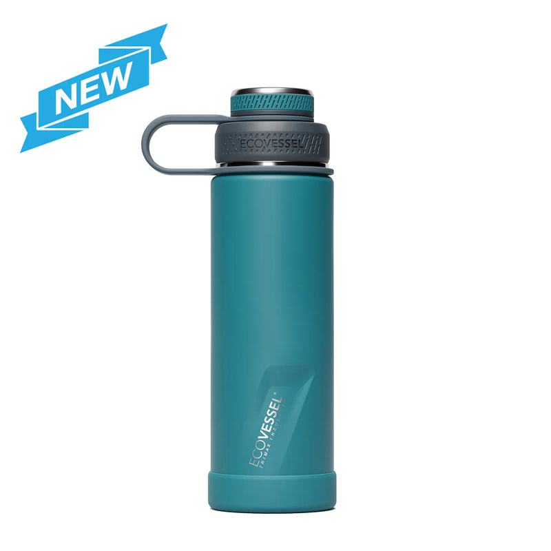 Load image into Gallery viewer, EcoVessel Boulder 24oz.Insulated Water Bottle w/ Strainer - Vamoose Gear Camping Mountain Green
