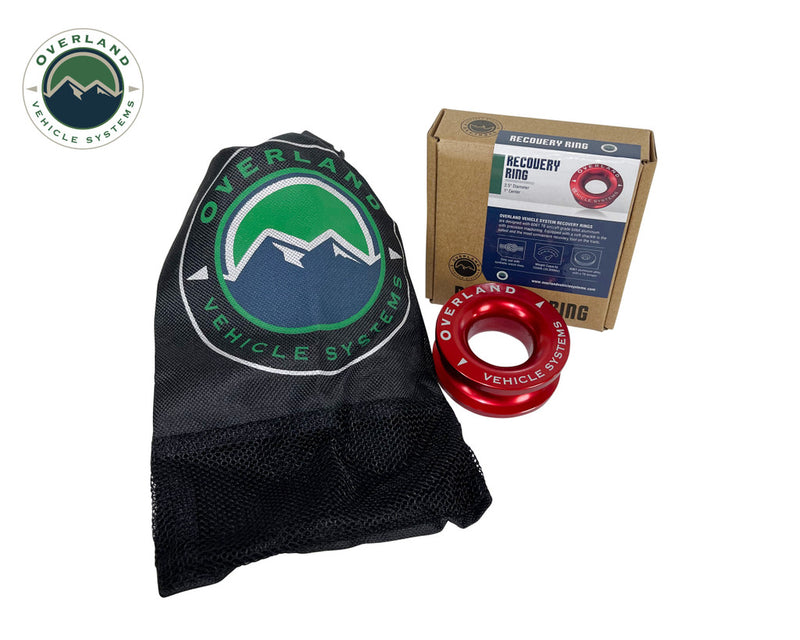 Load image into Gallery viewer, Recovery Ring 2.5&quot; 10,000 lb. Red With Storage Bag - Vamoose Gear
