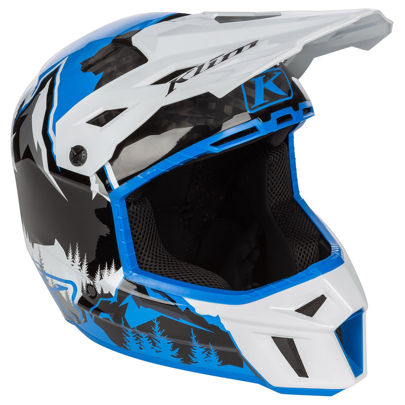 Load image into Gallery viewer, Klim: F3 Carbon Helmet ECE DNA Electric Blue Lemonade
