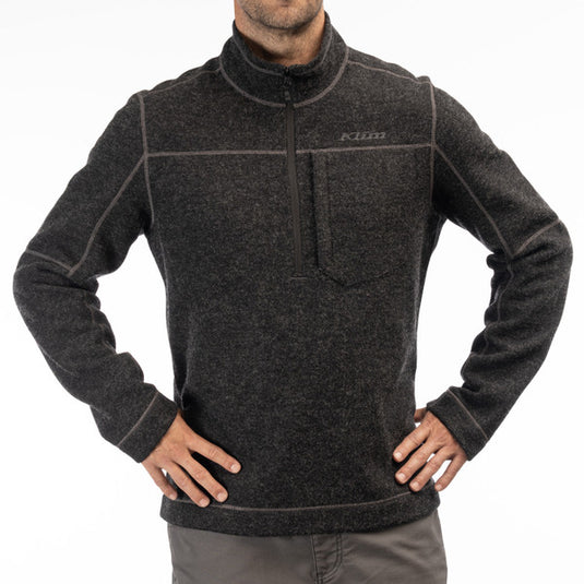 Klim Bighorn Canyon Wool Fleece 1/4 Zip - Black Heather - Vamoose Gear Apparel