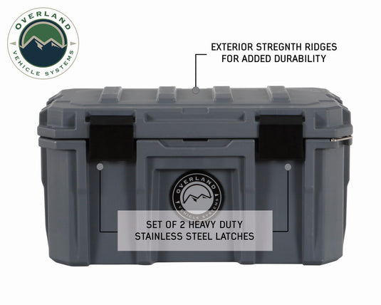 D.B.S. - Dark Grey 53 QT Dry Box with Drain, and Bottle Opener - Vamoose Gear