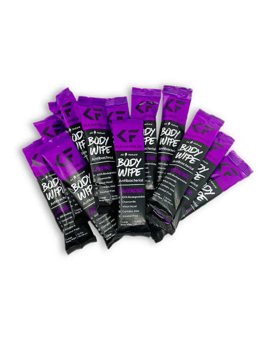 Klean Freak Antibacterial Body Wipes - Vamoose Gear Camping Singles / Lavender