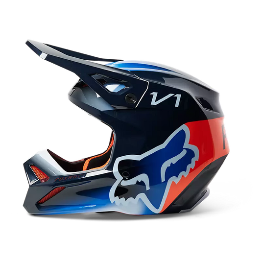 Fox Racing V1 Toxsyc Helmet - Midnight Blue - Vamoose Gear Helmet