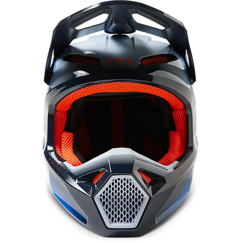 Load image into Gallery viewer, Fox Racing V1 Toxsyc Helmet - Midnight Blue - Vamoose Gear Helmet
