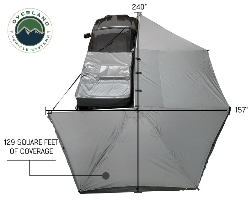 Load image into Gallery viewer, OVS Nomadic Awning 270 Passenger Side - Dark Gray Cover With Black Cover Universal - Vamoose Gear
