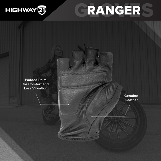 Highway 21 Ranger - Fingerless Glove Black - Vamoose Gear Apparel