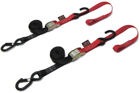 POWERTYE TIE-DOWN CAM SEC HOOK SOFT-TYE 1"X6' PAIR - Vamoose Gear Accessory Black/Red