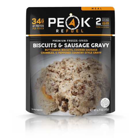 PeakRefuel - Biscuits and Sausage Gravy - Vamoose Gear Food