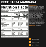 PeakRefuel - Beef Pasta Marinara - Vamoose Gear Food