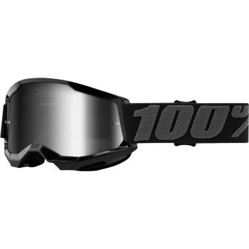 Load image into Gallery viewer, 100% Strata 2 Junior Goggles - Vamoose Gear Eyewear Black/Mirror Silver Lens
