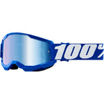 100% Strata 2 Junior Goggles - Vamoose Gear Eyewear Blue/Mirror Blue Lens