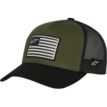 Alpinestars Hats - Various Styles - Snap Back - Vamoose Gear Apparel Flag Military Green/Black