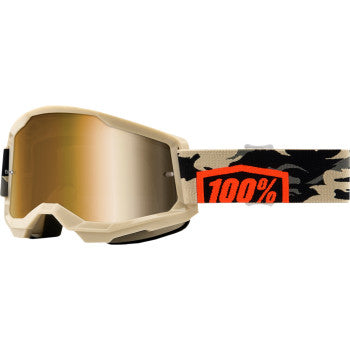 Load image into Gallery viewer, 100% Strata 2 Goggles - Vamoose Gear Eyewear Kombat/True Gold Lens
