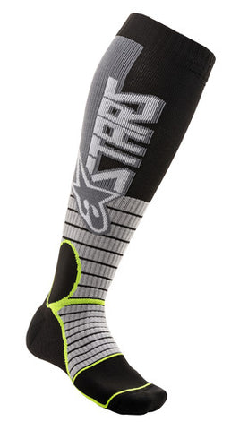 Alpinestars MX Pro Socks Cool grey/Yellow Lg - Vamoose Gear Apparel