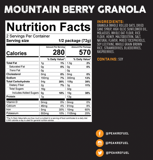 PeakRefuel - Mountain Berry Granola (v) - Vamoose Gear Food