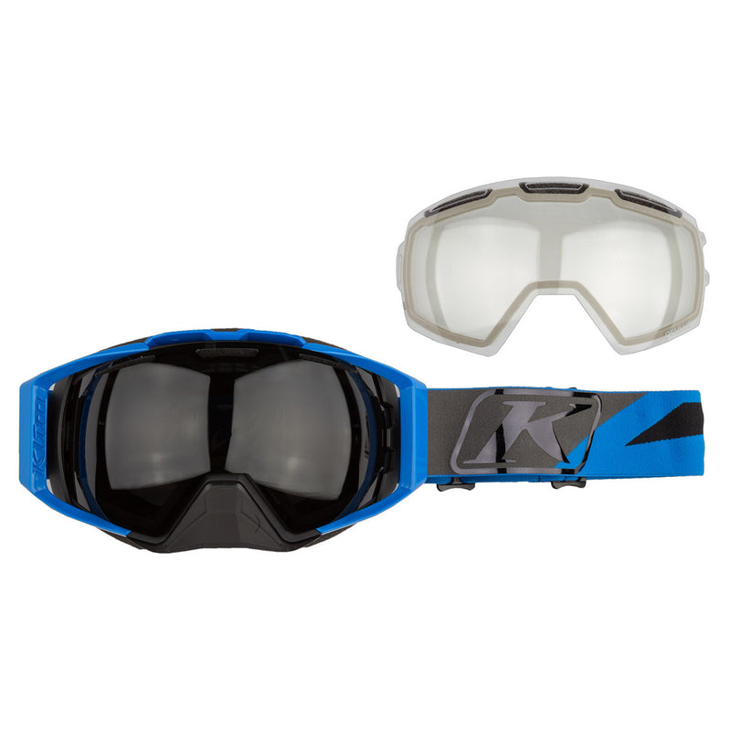 Load image into Gallery viewer, Klim Oculus Goggle - Vamoose Gear Eyewear Dissent Electric Blue Lemonade Photochromic Clear to Smoke and Clear
