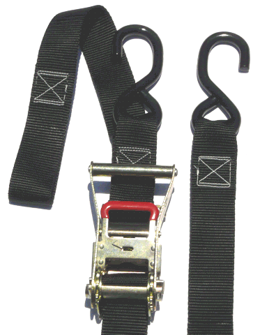 1" Tie Down - Ratchet w/S-Hooks - Vamoose Gear Accessory