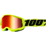 100% Strata 2 Junior Goggles - Vamoose Gear Eyewear Yellow/Mirror Red Lens