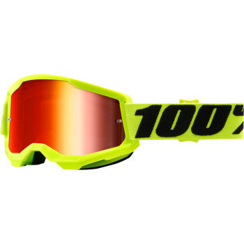 Load image into Gallery viewer, 100% Strata 2 Goggles - Vamoose Gear Eyewear Yellow/Mirror Red Lens
