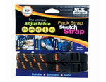 ROK Straps 42" Motorcycle Adjustable Stretch Strap - Vamoose Gear Luggage Black